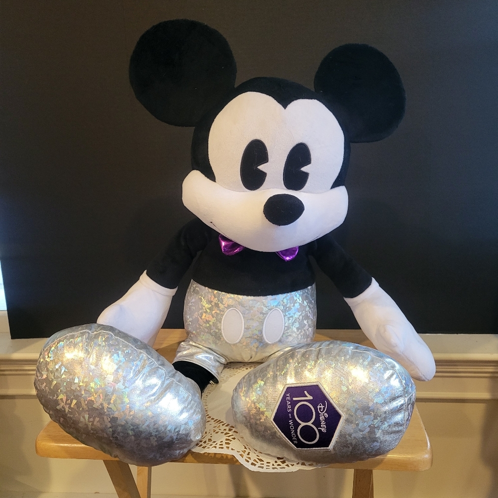 Disney Oversized  Mickey Mouse with Silver Accents 30" Plush